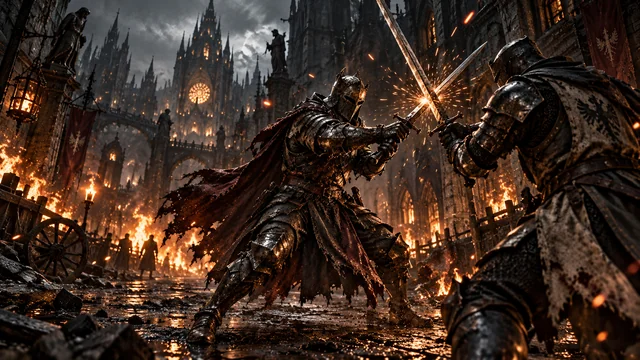 The burning streets of the Ashen War